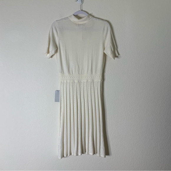 Gal meets glam womens cream country club short sleeve midi dress M NWT - Picture 11 of 11